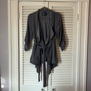 Yumi Kim Claudia Silk Kimono Draped Jacket 8 large grey F1960